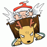急ぐサンタクロースのイラスト