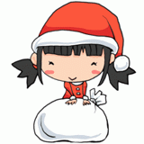 サンタクロースの女の子のイラスト