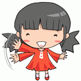 手を振る女の子のイラスト