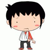 骨折した男の子のイラスト
