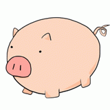 貯金箱のようなブタのイラスト