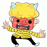 鬼のお面の男性のイラスト