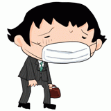 風を引いたサラリーマンのイラスト