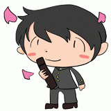 卒業式の中学生のイラスト