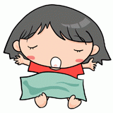 寝る前の女の子のイラスト