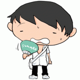 暑そうな男の子のイラスト