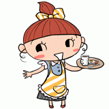 笑顔のウェイトレスのイラスト