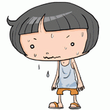 怯える男の子のイラスト