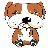 暑そうな犬のイラスト