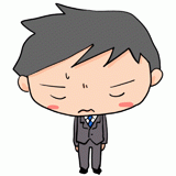 頭を下げるサラリーマンのイラスト