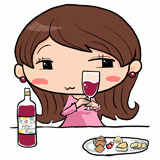 ワインが好きな女性のイラスト