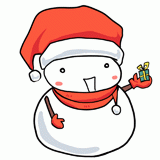 笑顔の雪だるまのイラスト