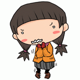 寒そうな女の子のイラスト