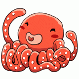 楽しそうなタコのイラスト
