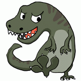 走ってくる恐竜のイラスト
