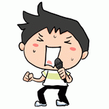 熱唱する男の子のイラスト
