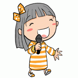 歌う女の子のイラスト
