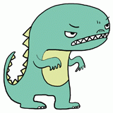 怒る恐竜のイラスト