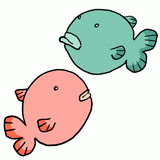 ２匹の魚のイラスト