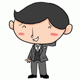 照れくさそうな新郎のイラスト