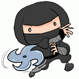 手裏剣を投げる忍者のイラスト