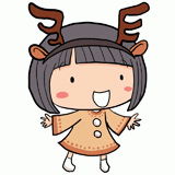 トナカイコスの女の子のイラスト