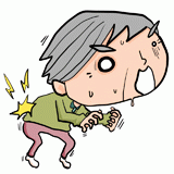 ぎっくり腰のおじいちゃんのイラスト