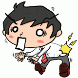 ぎっくり腰のサラリーマンのイラスト