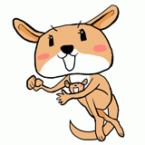 飛び出すカンガルーのイラスト