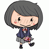 照れる制服の女の子のイラスト