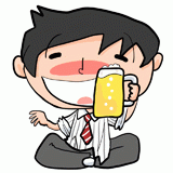 ビールを飲むサラリーマンのイラスト