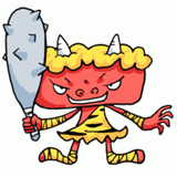 笑う赤鬼のイラスト