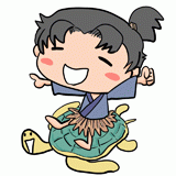 亀に乗るうらしまたろうのイラスト