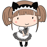 挨拶するメイドさんのイラスト