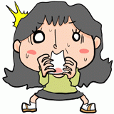 ショックを受けるお母さんのイラスト
