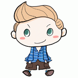 生意気そうな白人の男の子のイラスト
