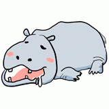 寝るカバのイラスト
