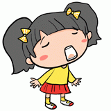 口を開ける女の子のイラスト