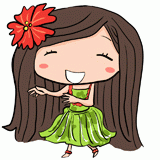 フラダンスする女性のイラスト