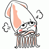 怒るイカのイラスト