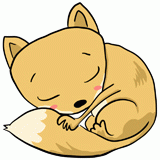 眠るキツネのイラスト