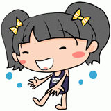 プールではしゃぐ女の子のイラスト