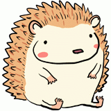 座るハリネズミのイラスト