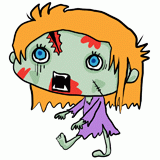 女性のゾンビのイラスト