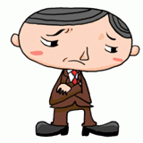 悩む部長のイラスト