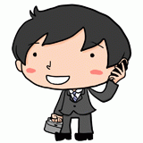 電話するサラリーマンのイラスト