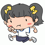 走る女の子のイラスト