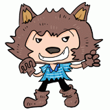 狼男のコスプレのイラスト
