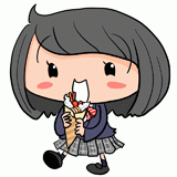 スウィーツを食べる女の子のイラスト