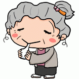 餅を食べるおばあちゃんのイラスト